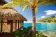 Tropical Bungalow and Palm Wall Decal