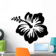 Silhouette Hibiscus Flower Wall Decal