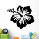 Silhouette Hibiscus Flower Wall Decal