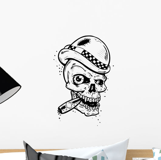 Punk Tattoo Style Skull Wall Decal