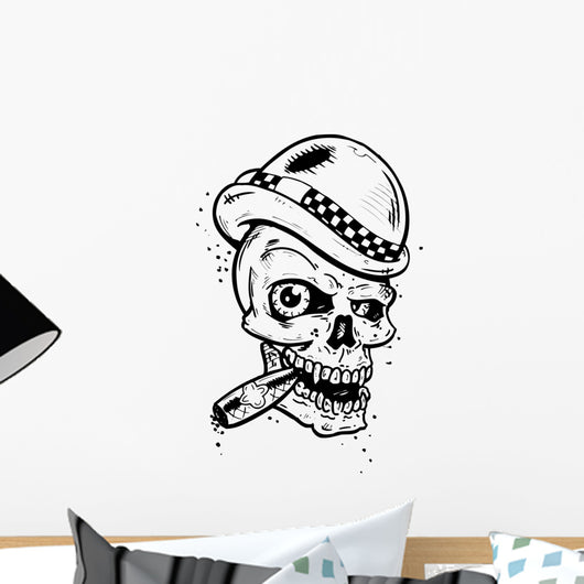 Punk Tattoo Style Skull Wall Decal