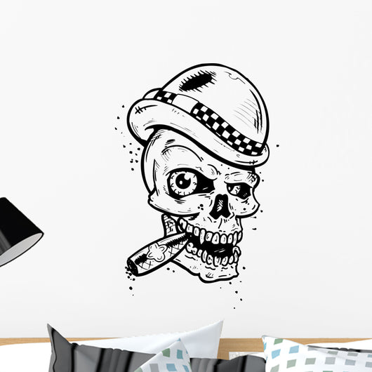 Punk Tattoo Style Skull Wall Decal
