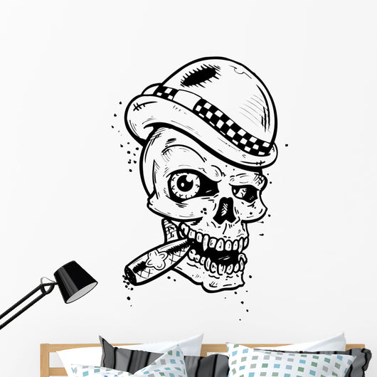 Punk Tattoo Style Skull Wall Decal