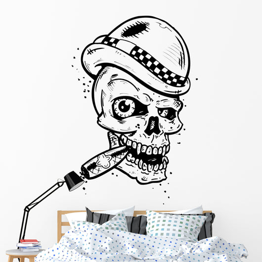 Punk Tattoo Style Skull Wall Decal