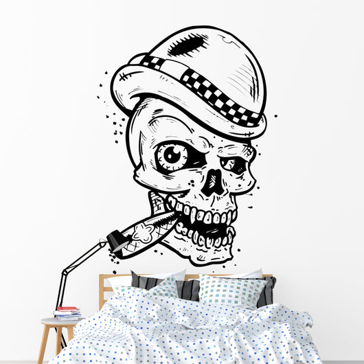 Punk Tattoo Style Skull Wall Decal