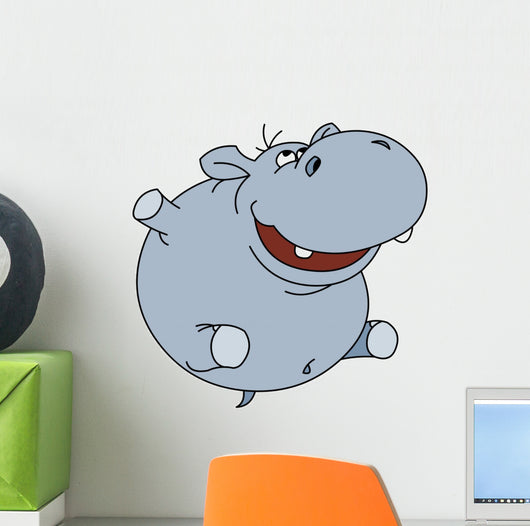 Hippopotamus White Wall Decal