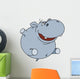 Hippopotamus White Wall Decal