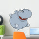 Hippopotamus White Wall Decal
