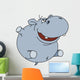 Hippopotamus White Wall Decal