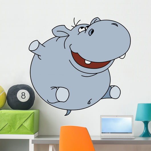 Hippopotamus White Wall Decal