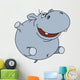Hippopotamus White Wall Decal
