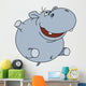 Hippopotamus White Wall Decal
