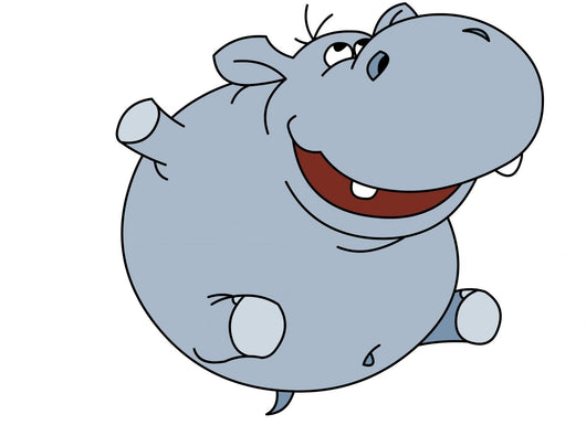 Hippopotamus White Wall Decal