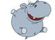 Hippopotamus White Wall Decal