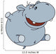 Hippopotamus White Wall Decal