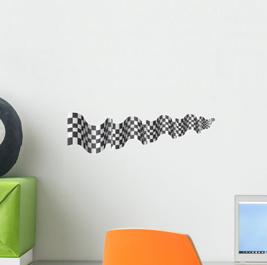 Checkered Flag Long Size Wall Decal