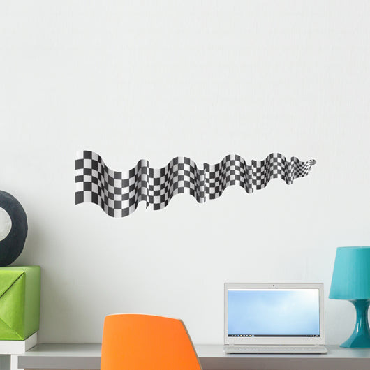 Checkered Flag Long Size Wall Decal