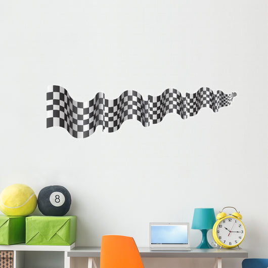 Checkered Flag Long Size Wall Decal