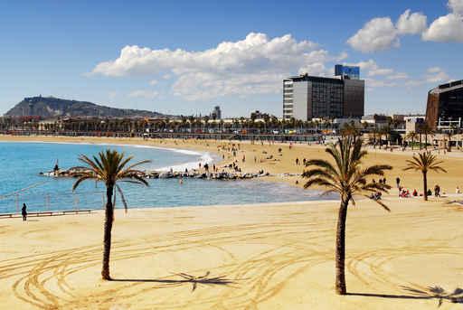 Spain Barcelona Beach Wall Decal Design 1