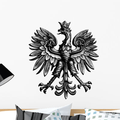 Poland Eagle Wall Decal shown on a wall