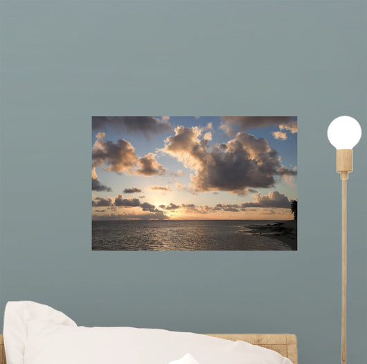 Cloudscape over Ocean and Wall Decal