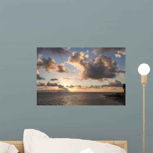 Cloudscape over Ocean and Wall Decal