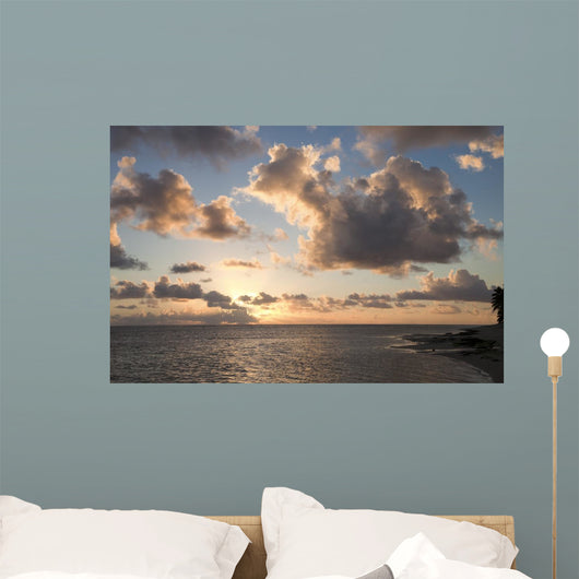Cloudscape over Ocean and Wall Decal