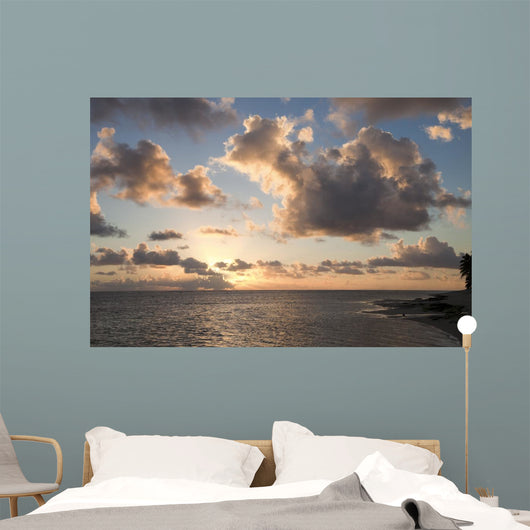 Cloudscape over Ocean and Wall Decal