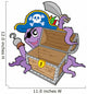 Pirate Octopus with Chest Wall Decal Design 2