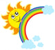 Lurking Sun with Rainbow Wall Decal