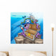 Pirate Octopus with Chest Wall Decal Design 1