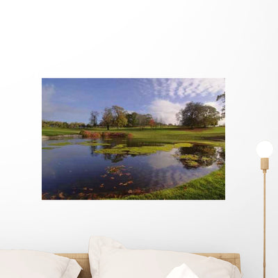 Golf Course Park Wall Decal shown on a wall