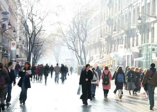 Pedestrian Street Wall Decal
