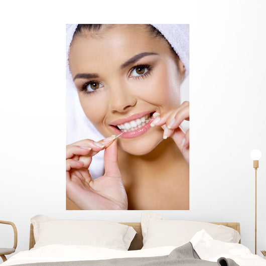 Portrait Beautiful Woman with Wall Decal