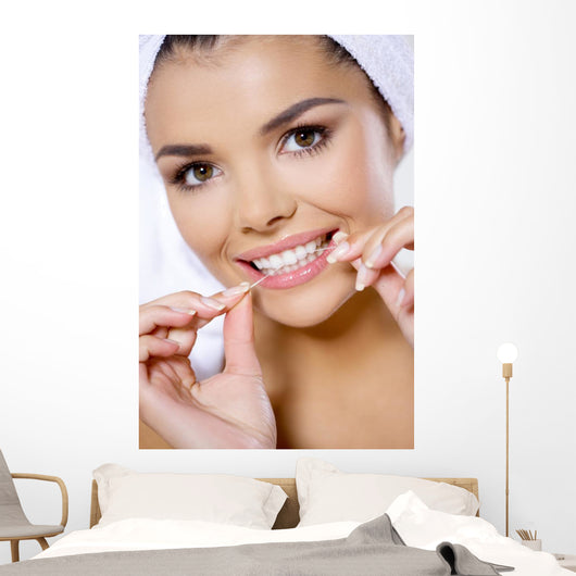 Portrait Beautiful Woman with Wall Decal