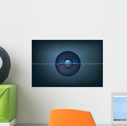 Illustration Soundwaves and Speaker Wall Decal