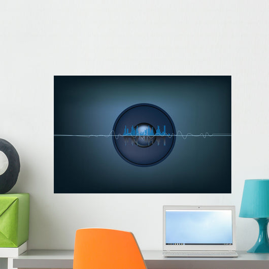 Illustration Soundwaves and Speaker Wall Decal