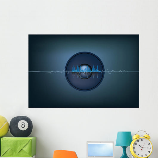 Illustration Soundwaves and Speaker Wall Decal