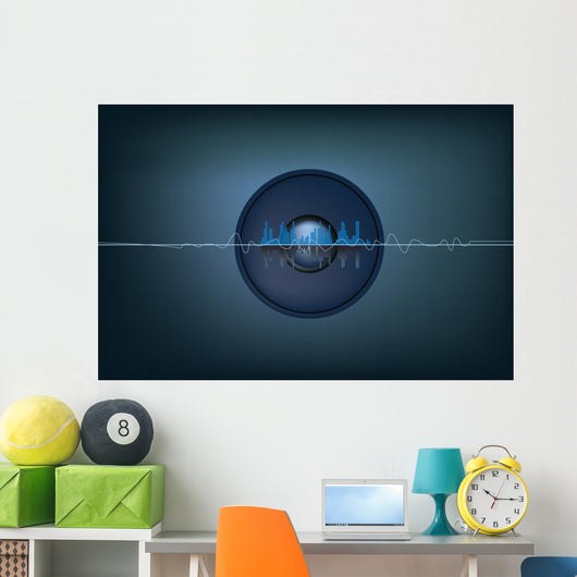Illustration Soundwaves and Speaker Wall Decal