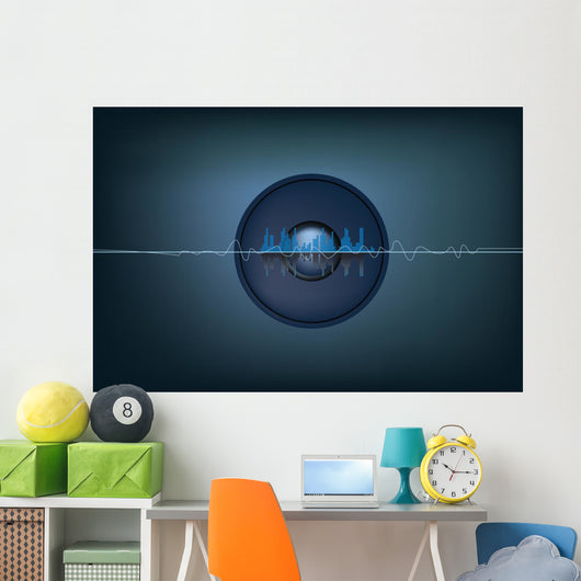 Illustration Soundwaves and Speaker Wall Decal