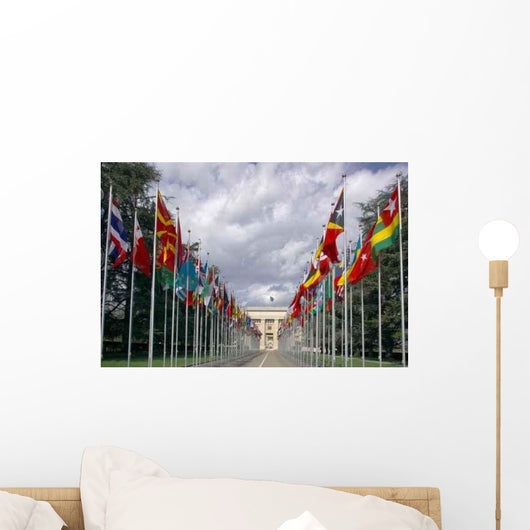 Many National Flags Un Wall Decal