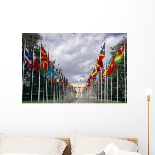 Many National Flags Un Wall Decal