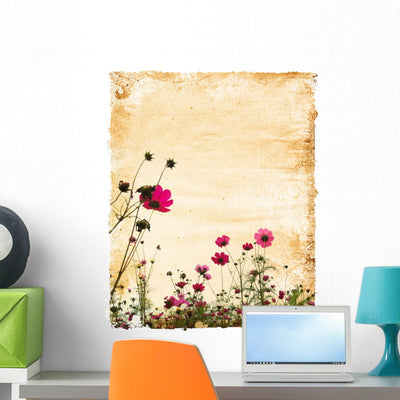 Flower Wall Decal Design 2 shown on a wall