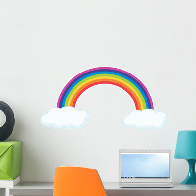 Rainbow Wall Decal shown on a wall