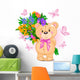 Pink Teddy Bear Wall Decal