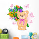 Pink Teddy Bear Wall Decal