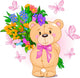 Pink Teddy Bear Wall Decal
