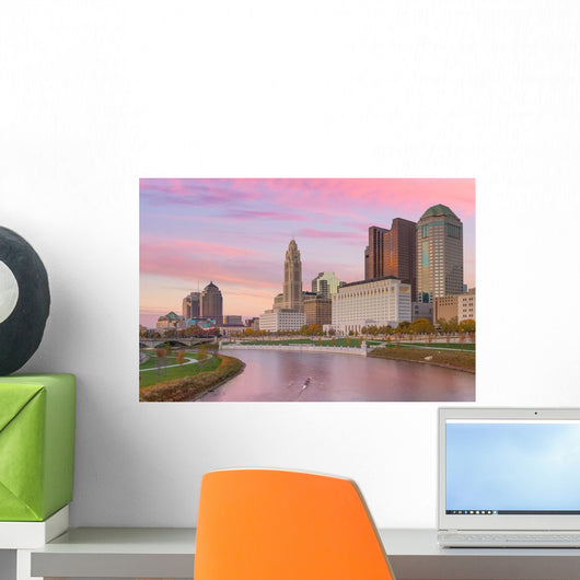 Downtown Columbus Ohio Evening Skyline Wall Decal