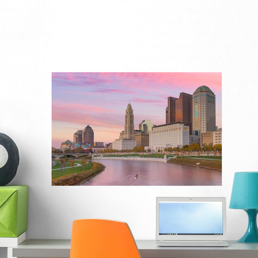 Downtown Columbus Ohio Evening Skyline Wall Decal