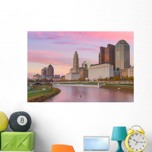 Downtown Columbus Ohio Evening Skyline Wall Decal